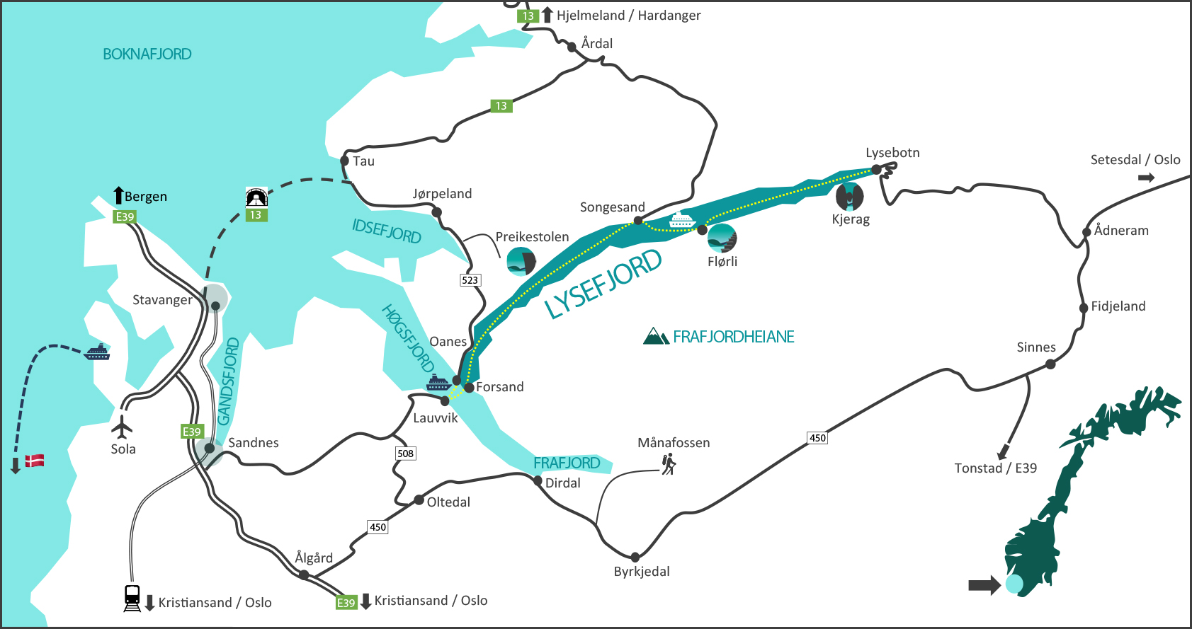 Map Lysefjord