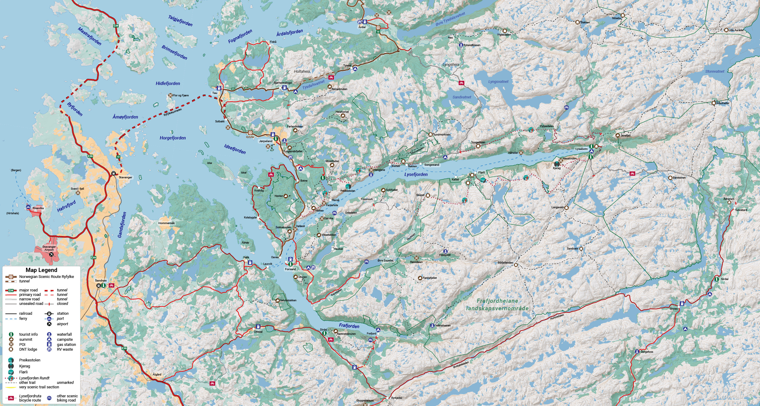 Map Lysefjord-low res Map Lysefjord