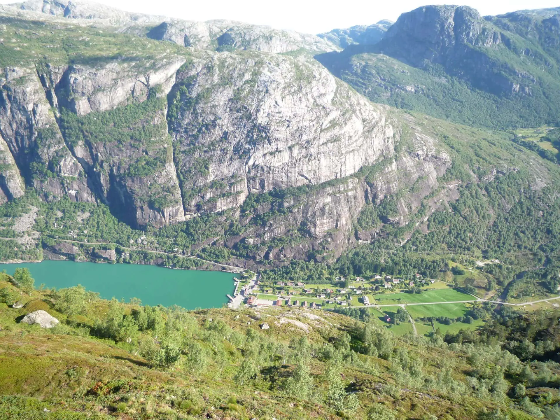 Lysebotn village at the inner end of the Lysefjord in Norway